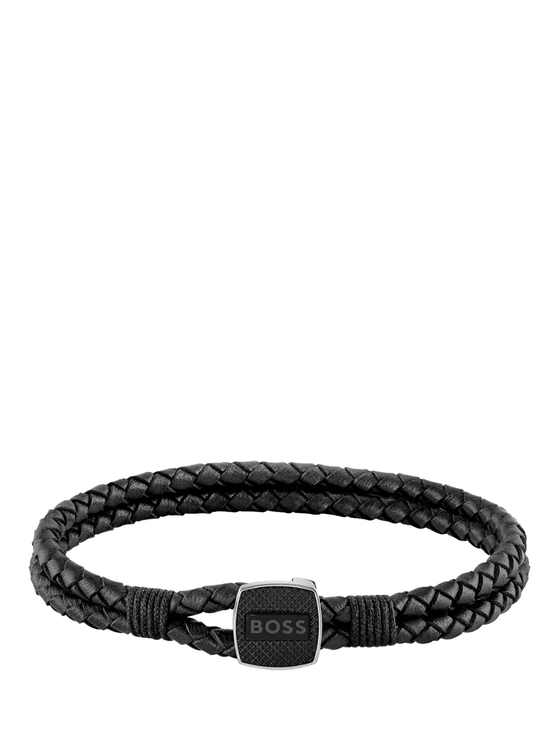 BOSS Men's Braided Leather Bracelet