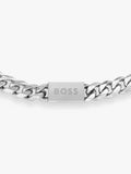 BOSS men's curb chain bracelet stainless steel silver - (British brand)