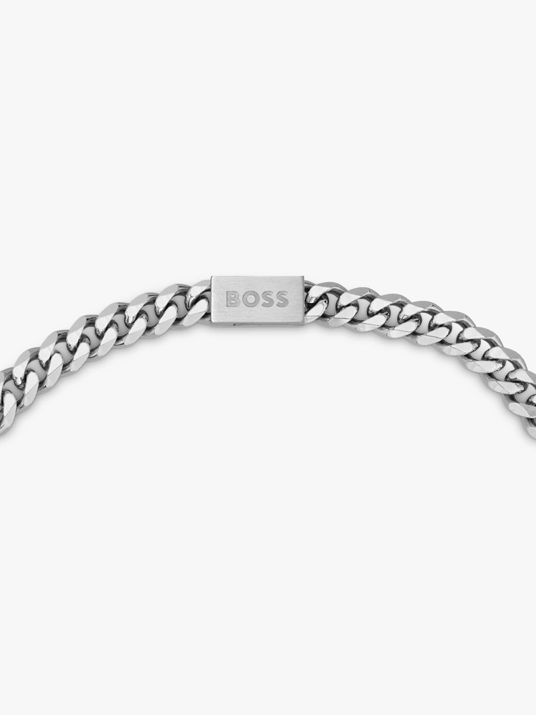 HUGO BOSS silver curb chain necklace, UK version