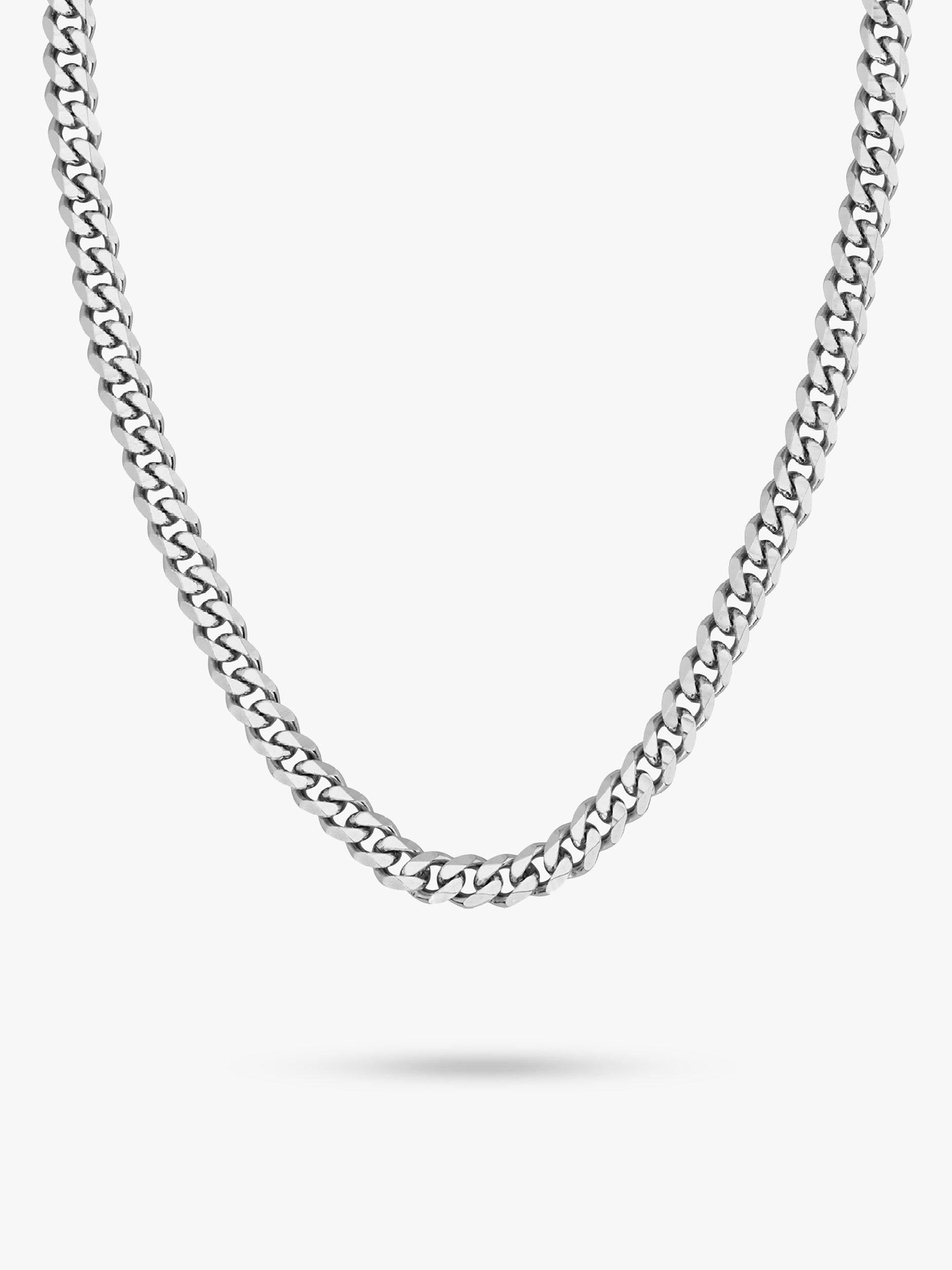 HUGO BOSS silver curb chain necklace, UK version