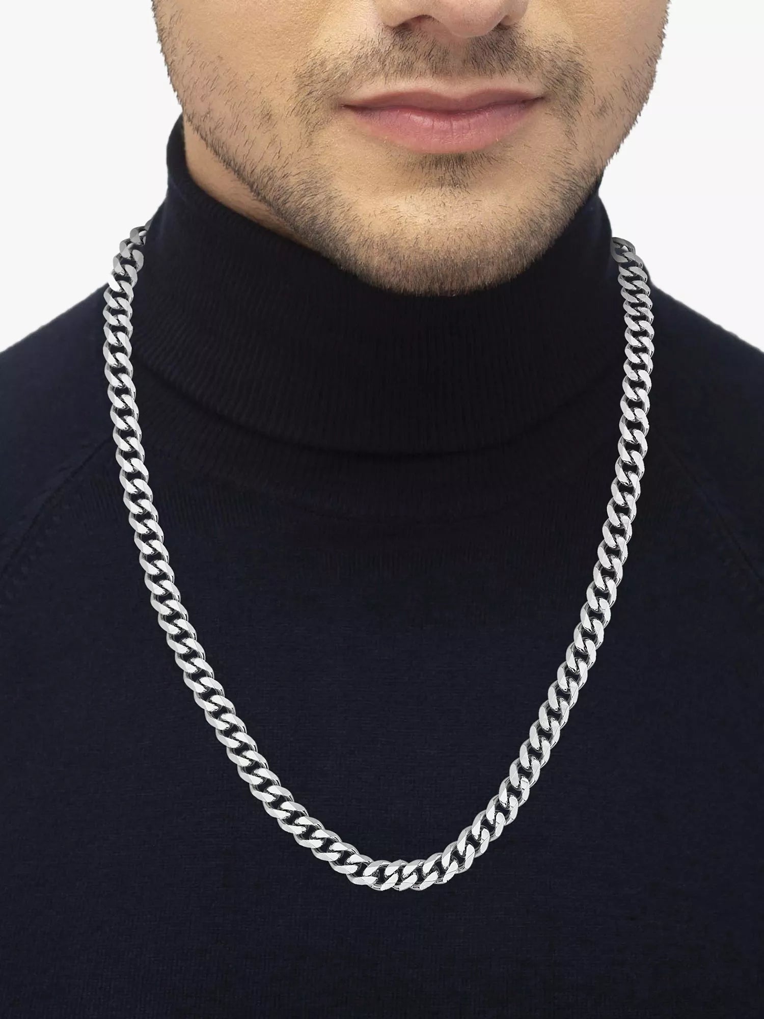 HUGO BOSS silver curb chain necklace, UK version