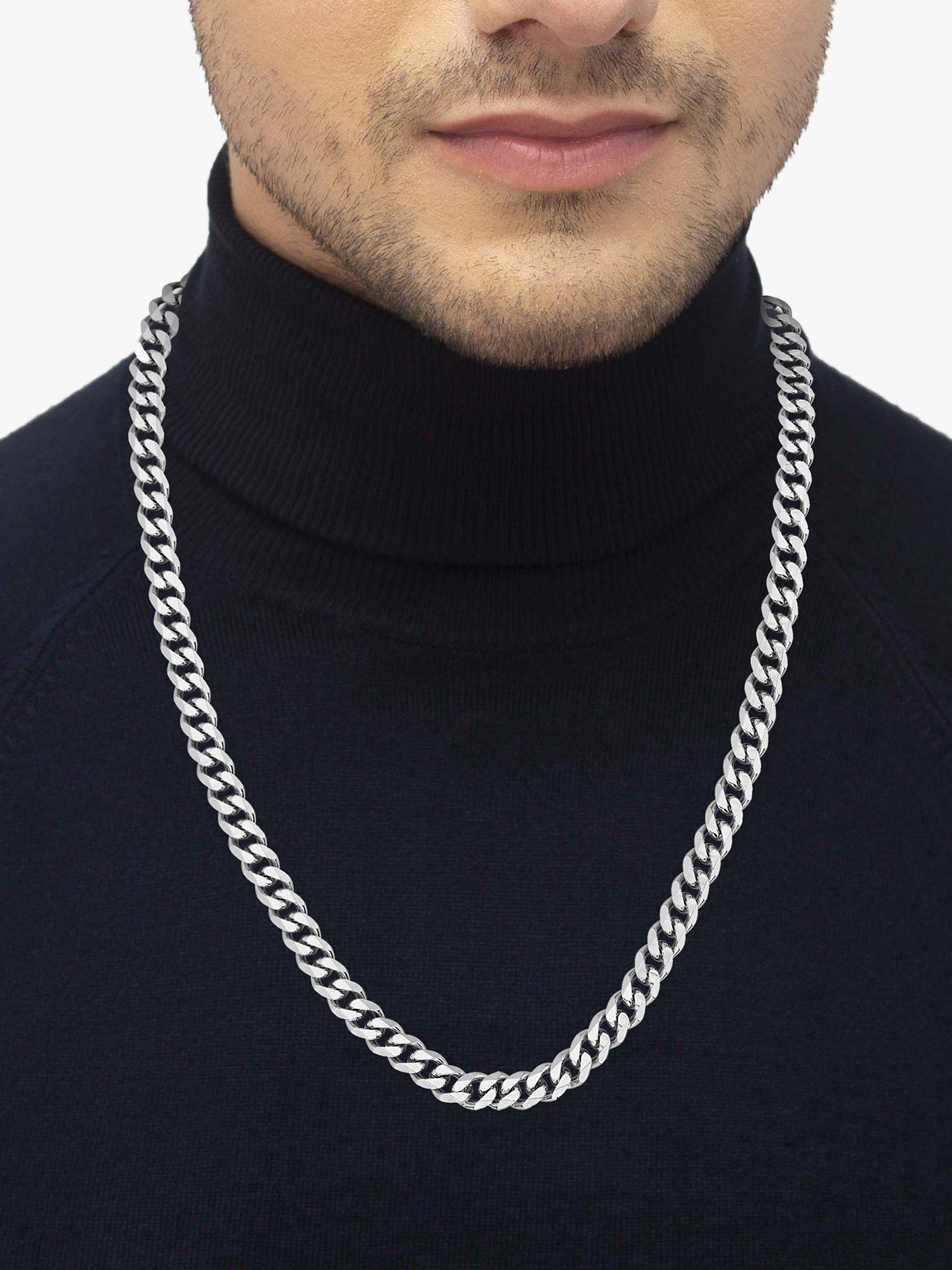 HUGO BOSS silver curb chain necklace, UK version