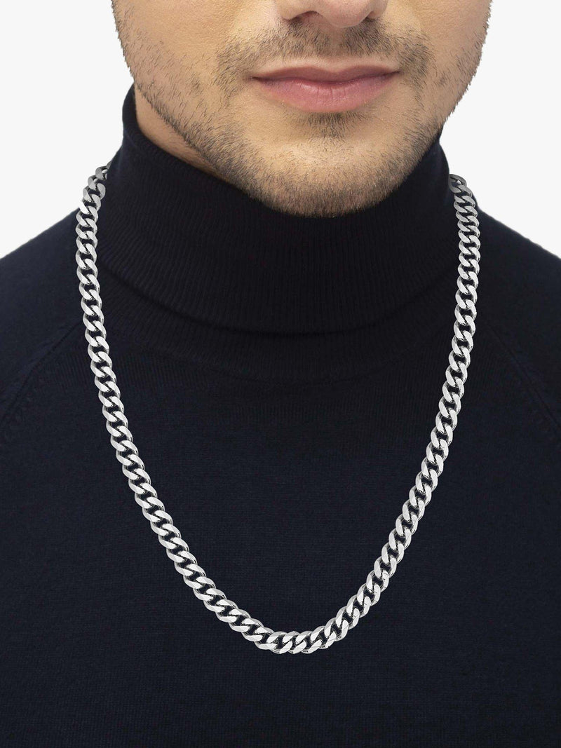 HUGO BOSS silver curb chain necklace, UK version
