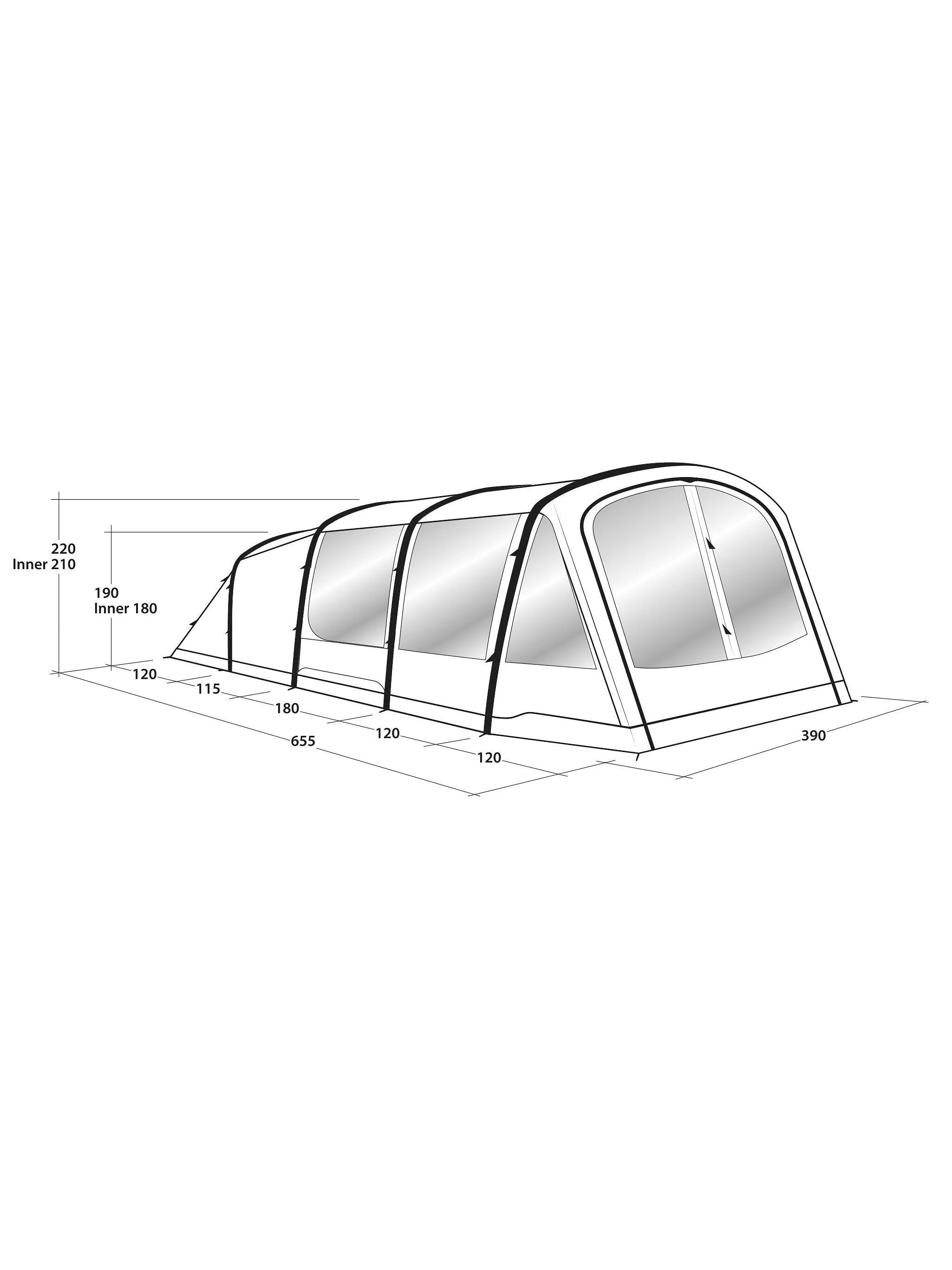 Outwell Parkdale 6-person tunnel tent, camping shelter - British product