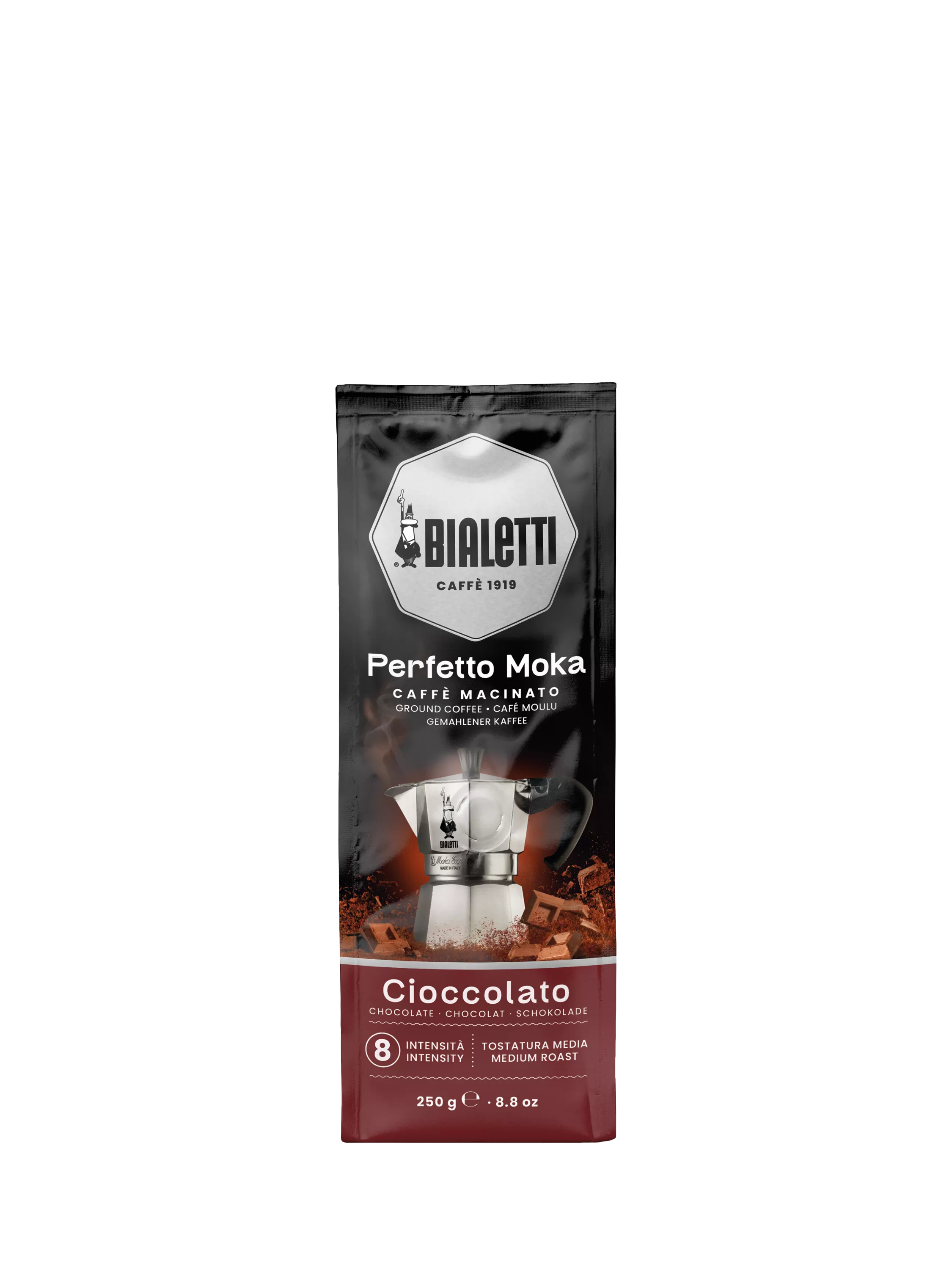 Bialetti Perfetto Moka Chocolate ground coffee 250g - British product
