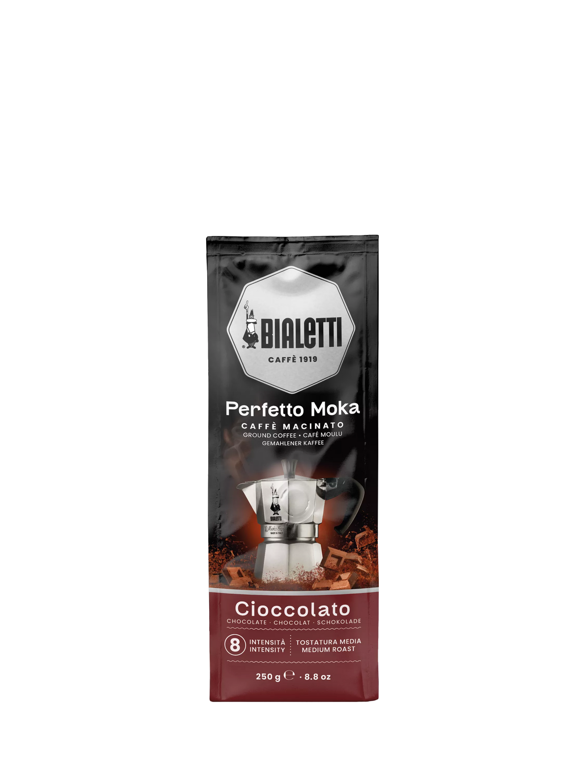 Bialetti Perfetto Moka Chocolate ground coffee 250g - British product