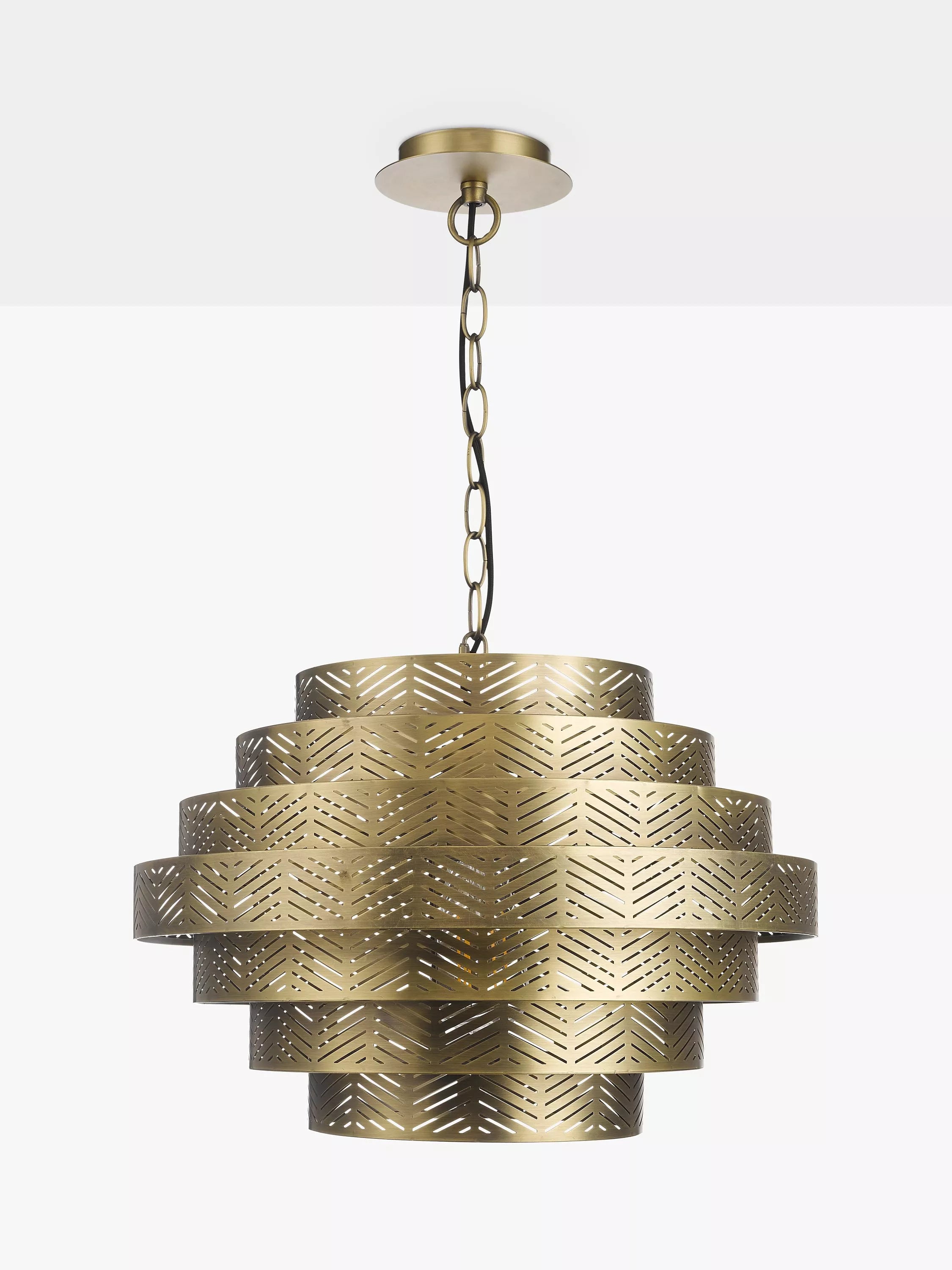 John Lewis herringbone ceiling light antique brass (British brand)