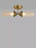 John Lewis Ribbed Glass Double Arm Bathroom Wall Light