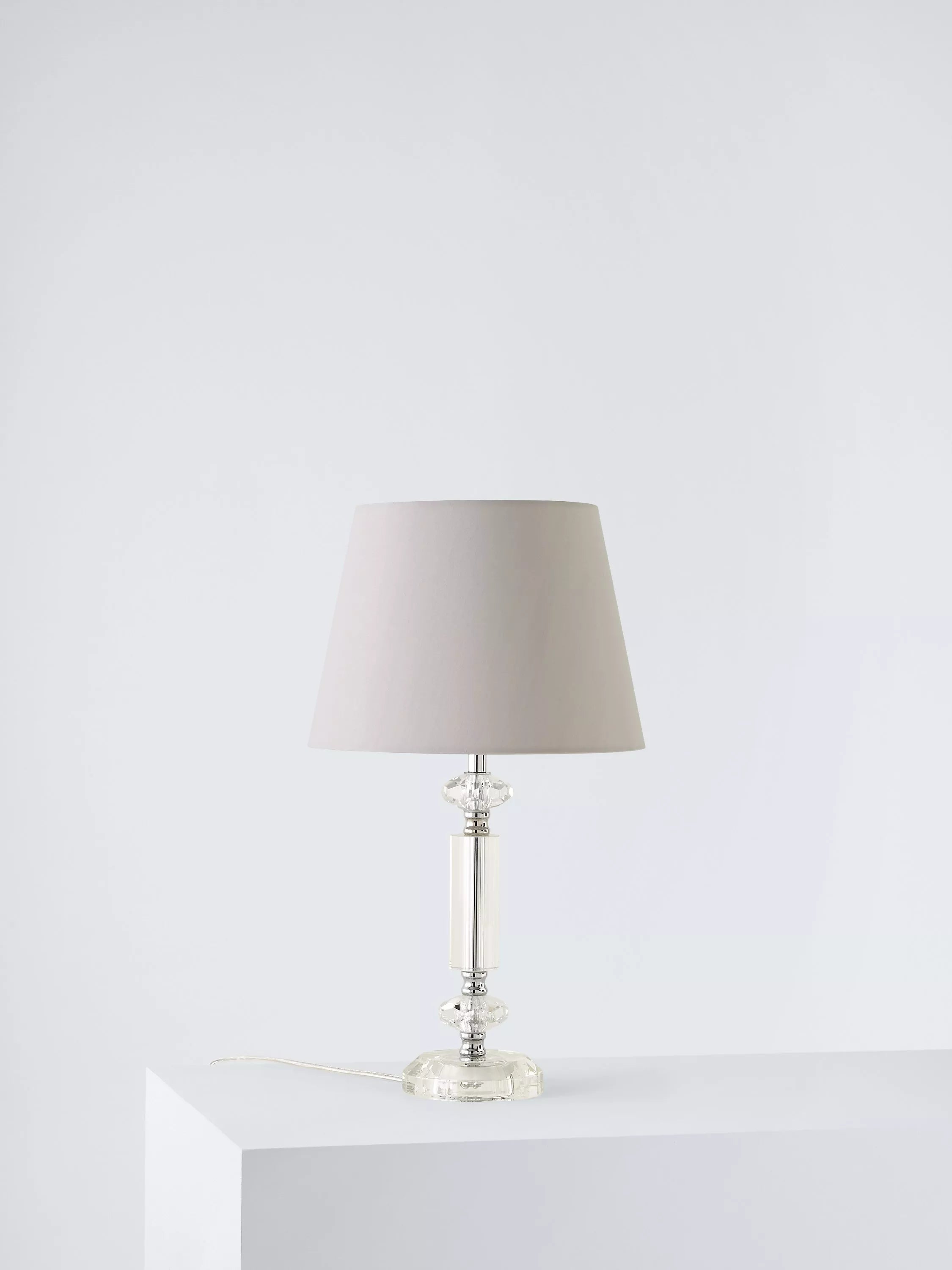 John Lewis crystal column table lamp clear large, imported from the UK