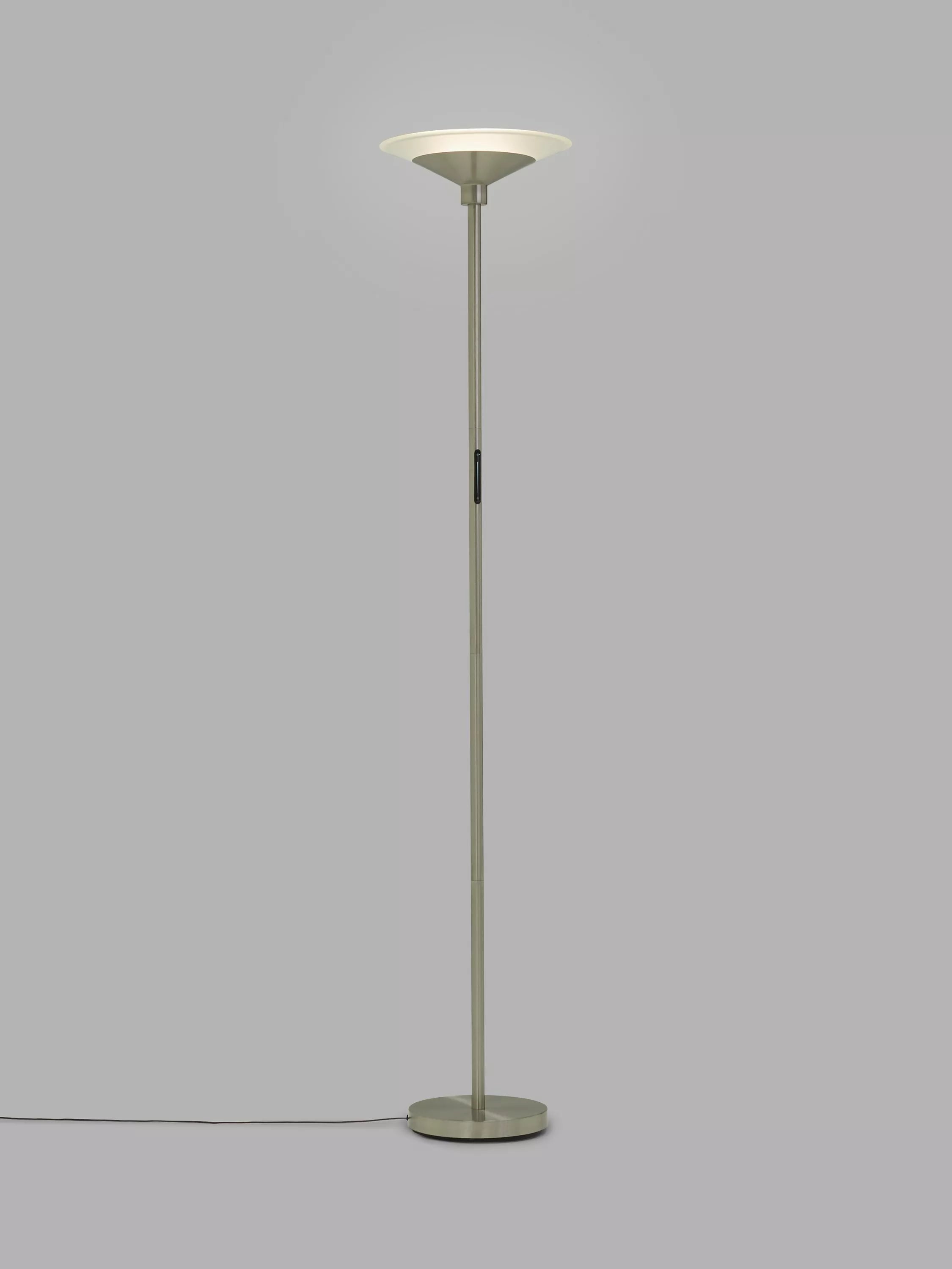 John Lewis torchiere LED floor lamp nickel finish, UK version
