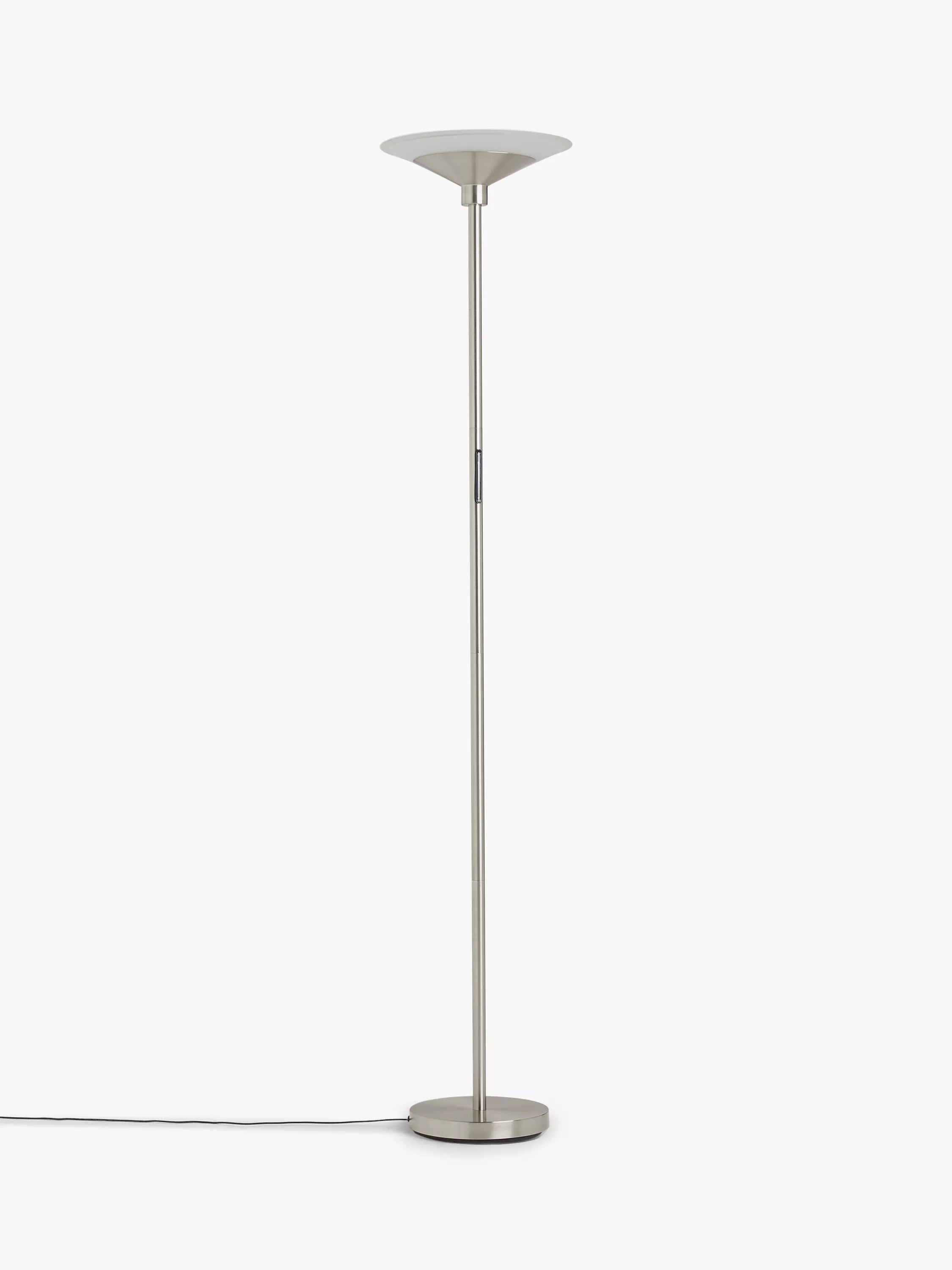 John Lewis torchiere LED floor lamp nickel finish, UK version