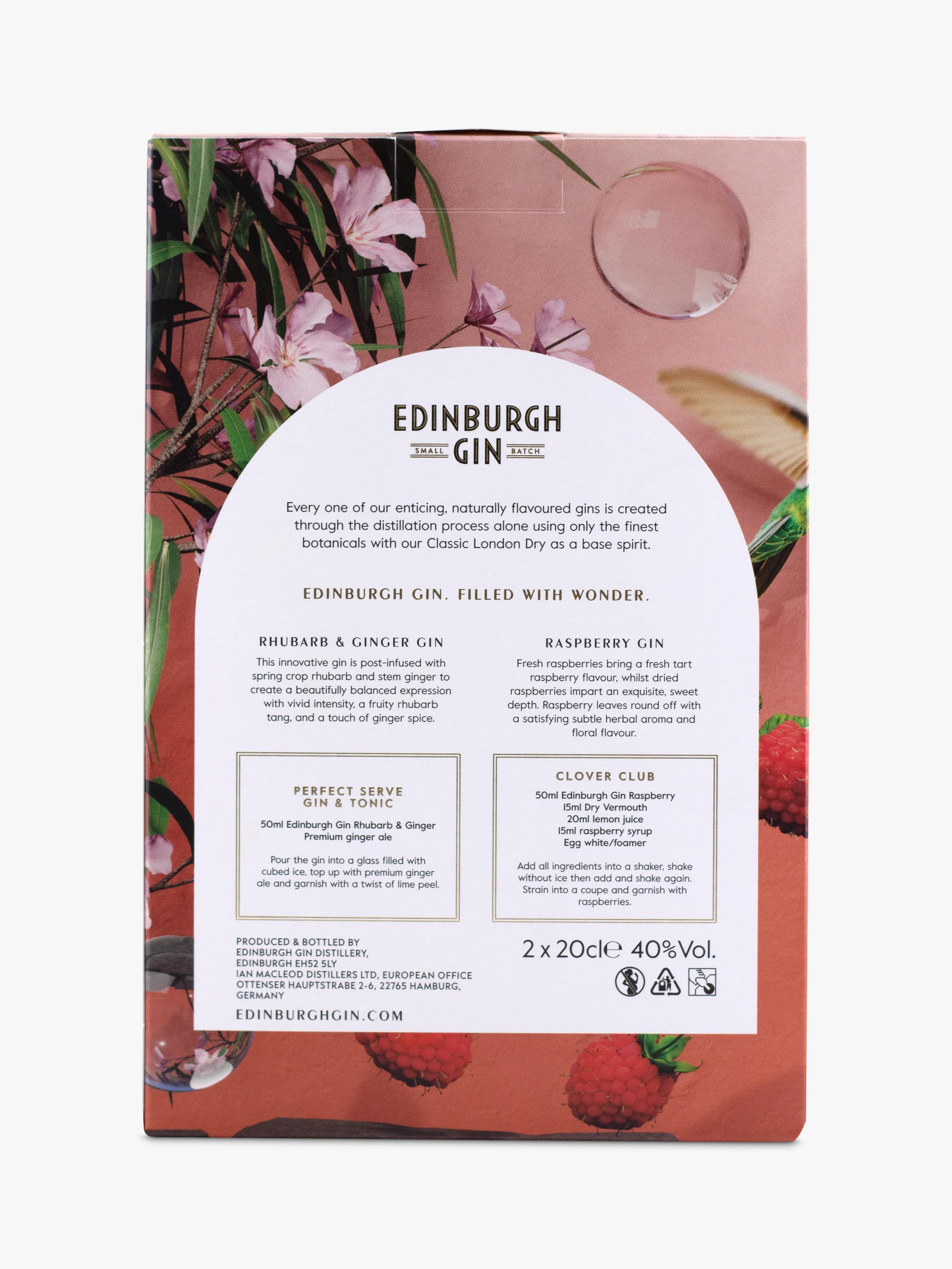 Edinburgh Gin Rhubarb & Ginger and Raspberry set 40cl - British product