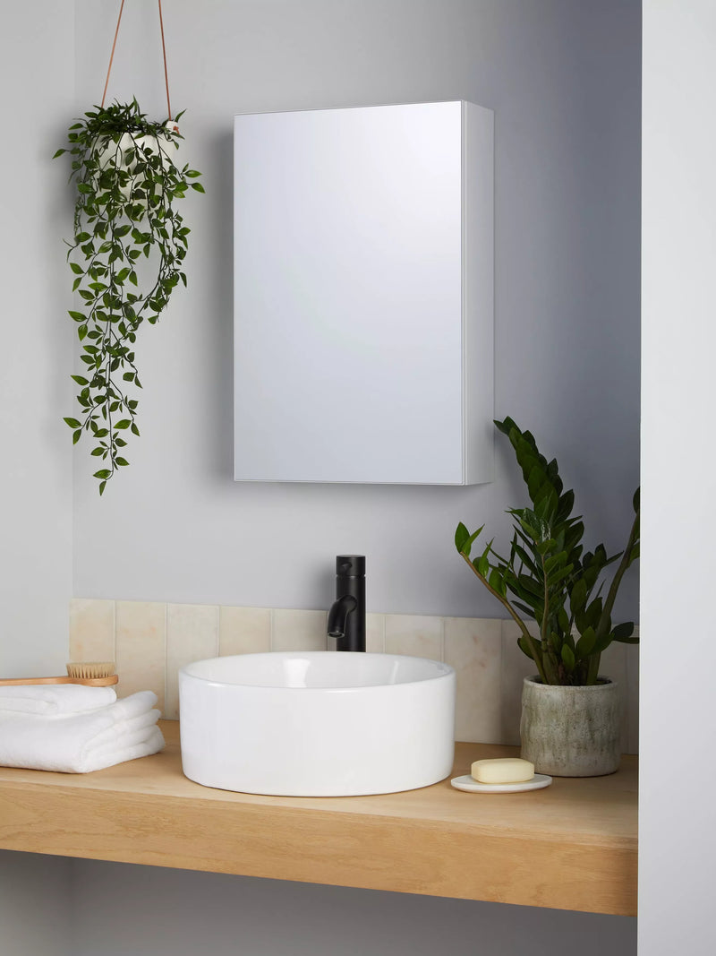 John Lewis white gloss mirrored bathroom cabinet 60x40x14cm, UK version