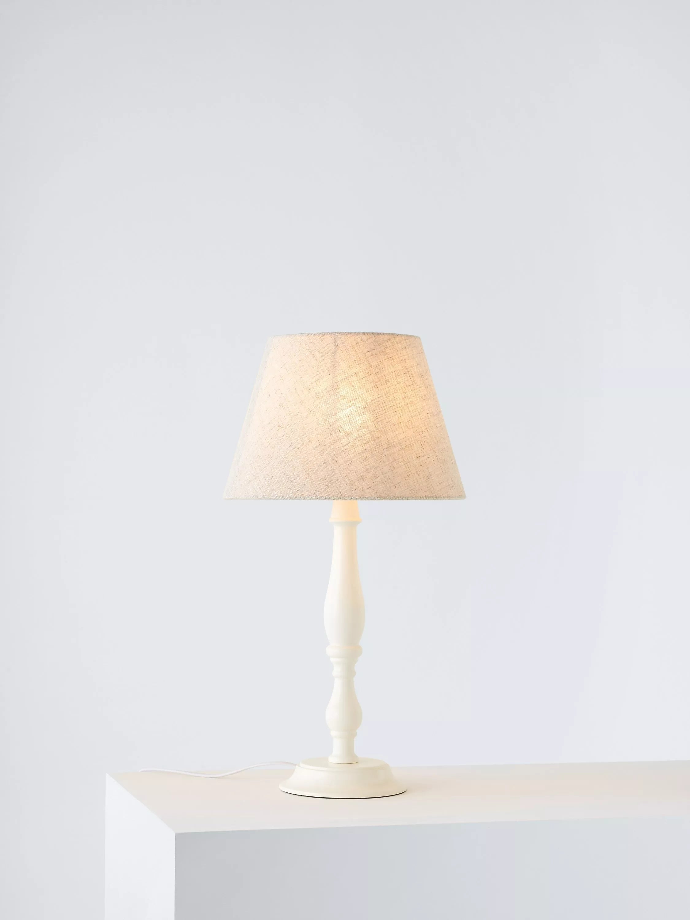 John Lewis candlestick table lamp white 46cm - British product