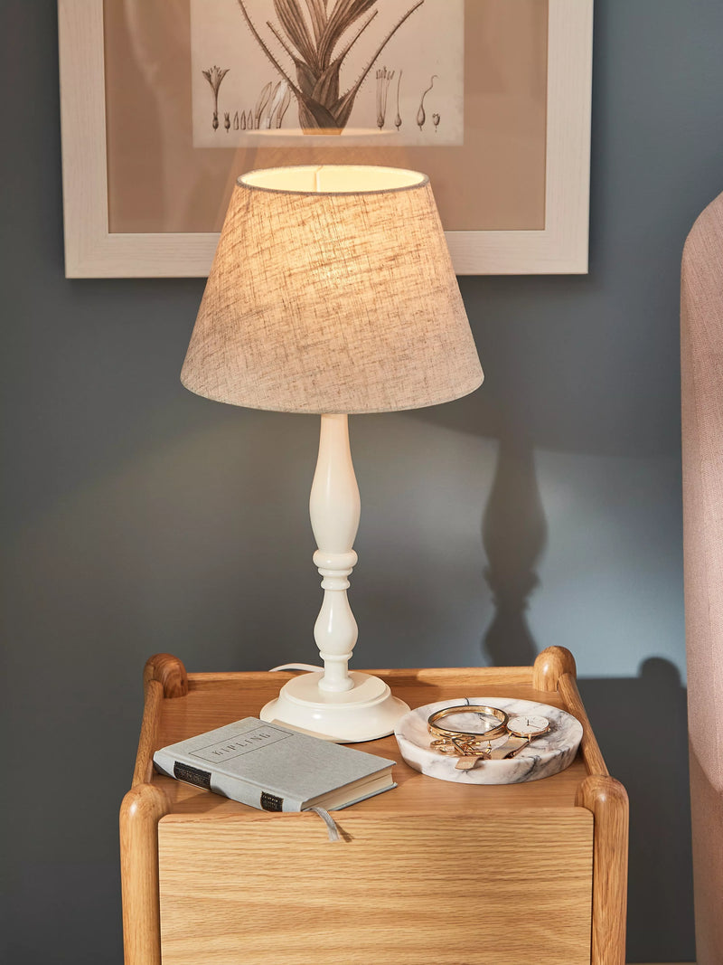 John Lewis candlestick table lamp white 46cm - British product