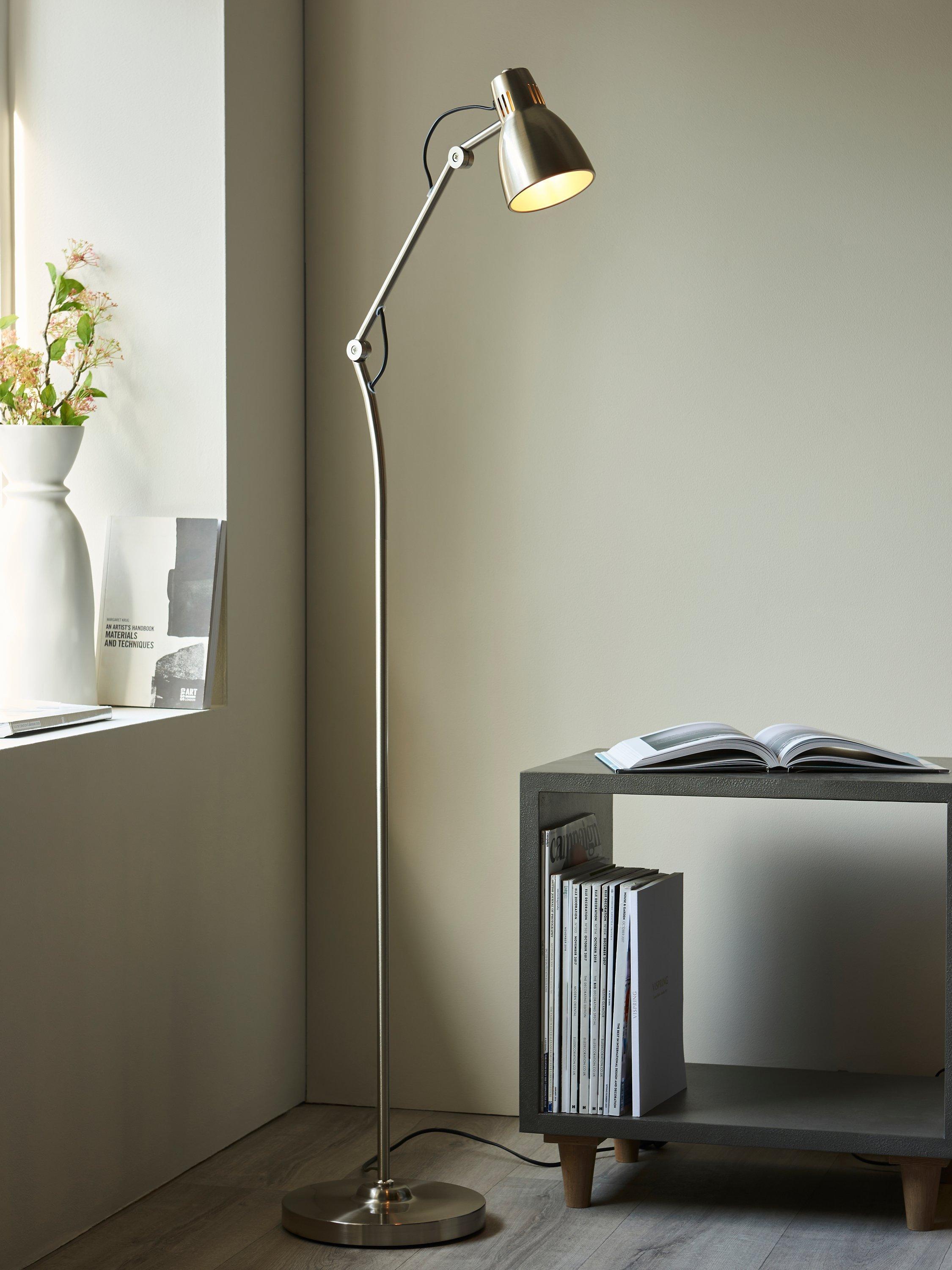 John Lewis Tony floor lamp adjustable head steel, UK version