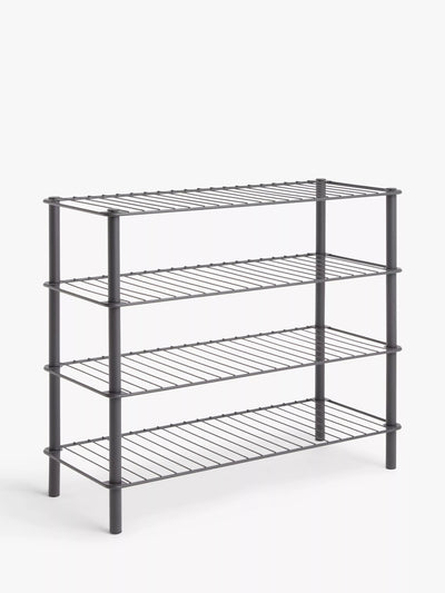 John Lewis John Lewis 4 Tier Metal Shoe Rack, Grey- Buy online at McGrocer