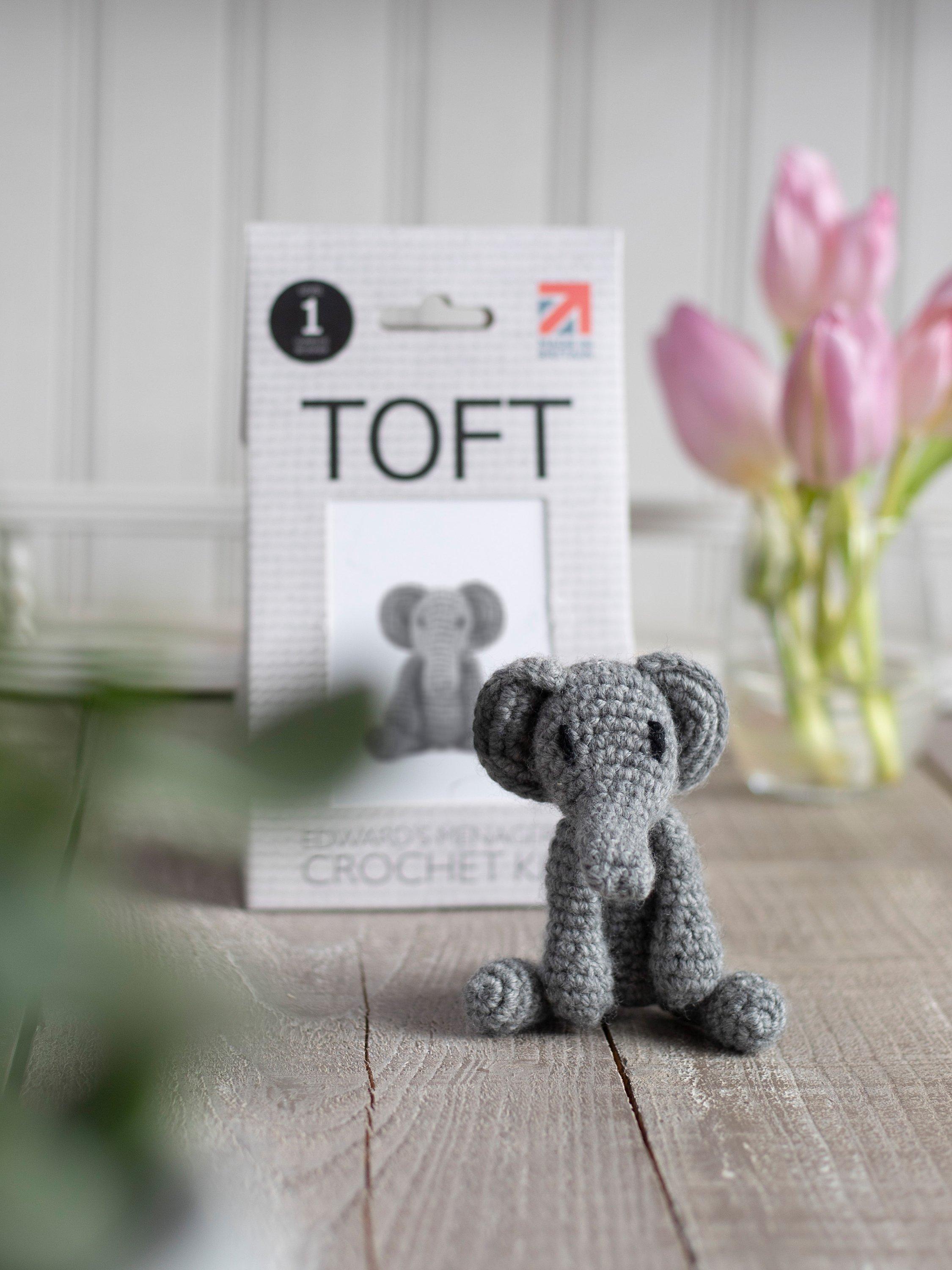 TOFT Mini Bridget the Elephant crochet kit, UK version