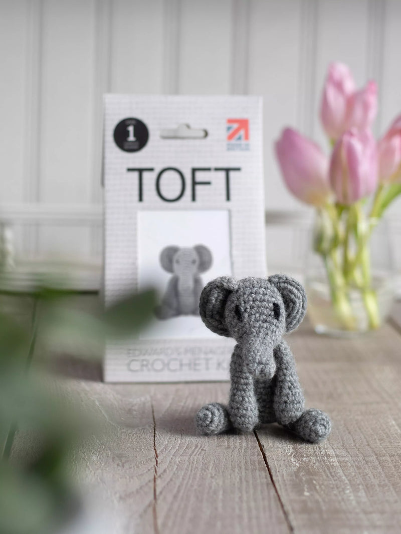 TOFT Mini Bridget the Elephant crochet kit, UK version
