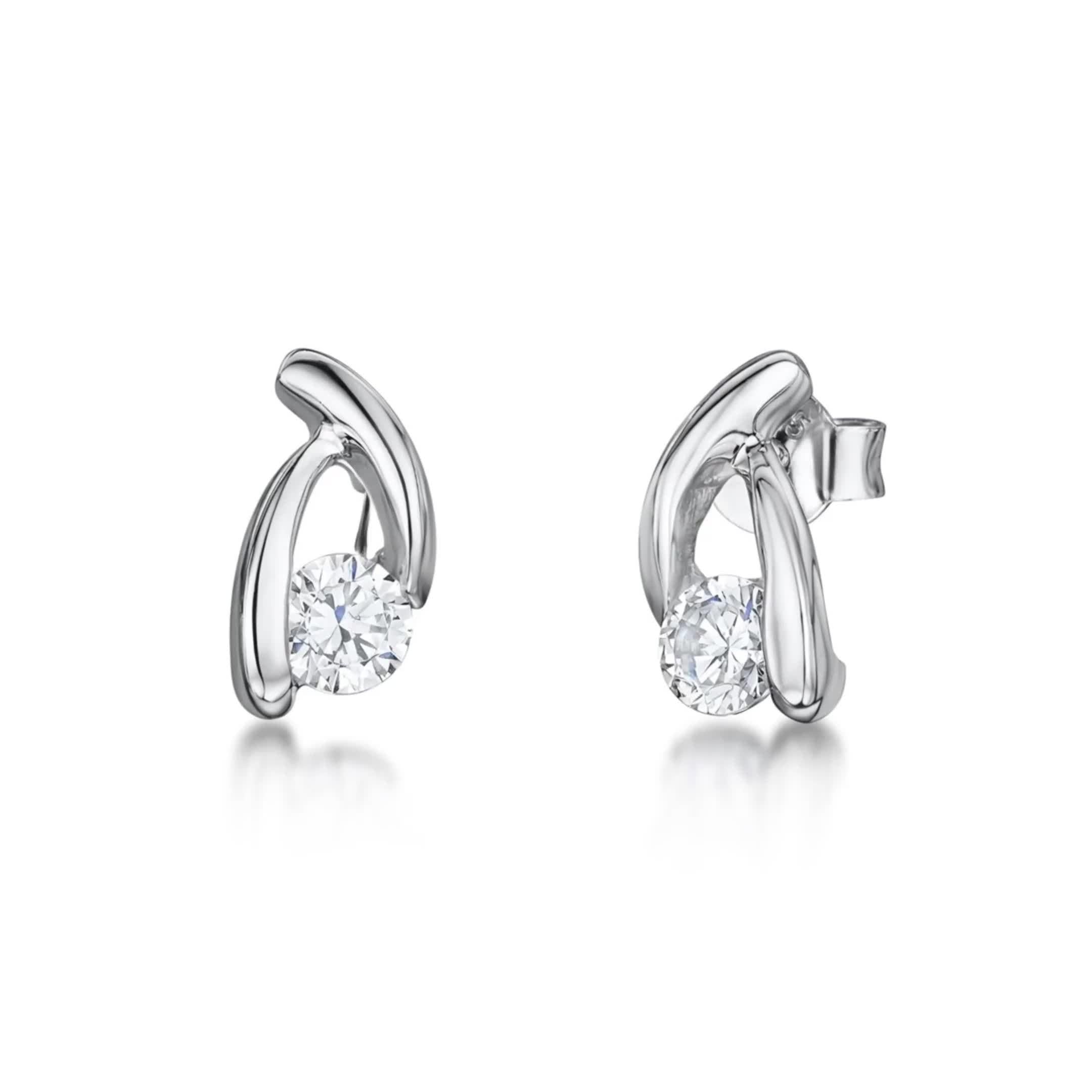 Jools by Jenny Brown wishbone stud earrings, silver, imported from the UK