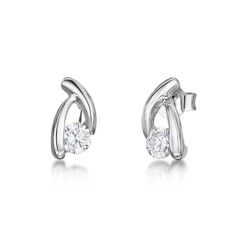 Jools by Jenny Brown wishbone stud earrings, silver, imported from the UK