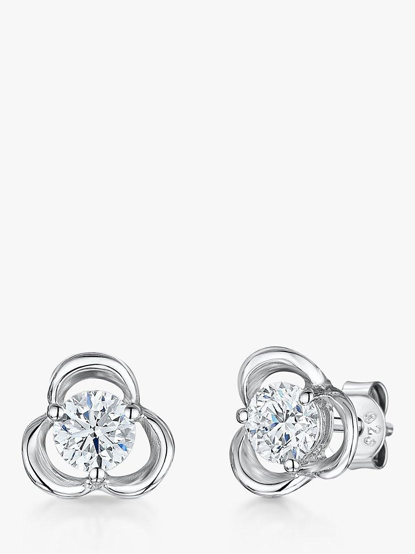 Jools by Jenny Brown open petal stud earrings in sterling silver, UK version