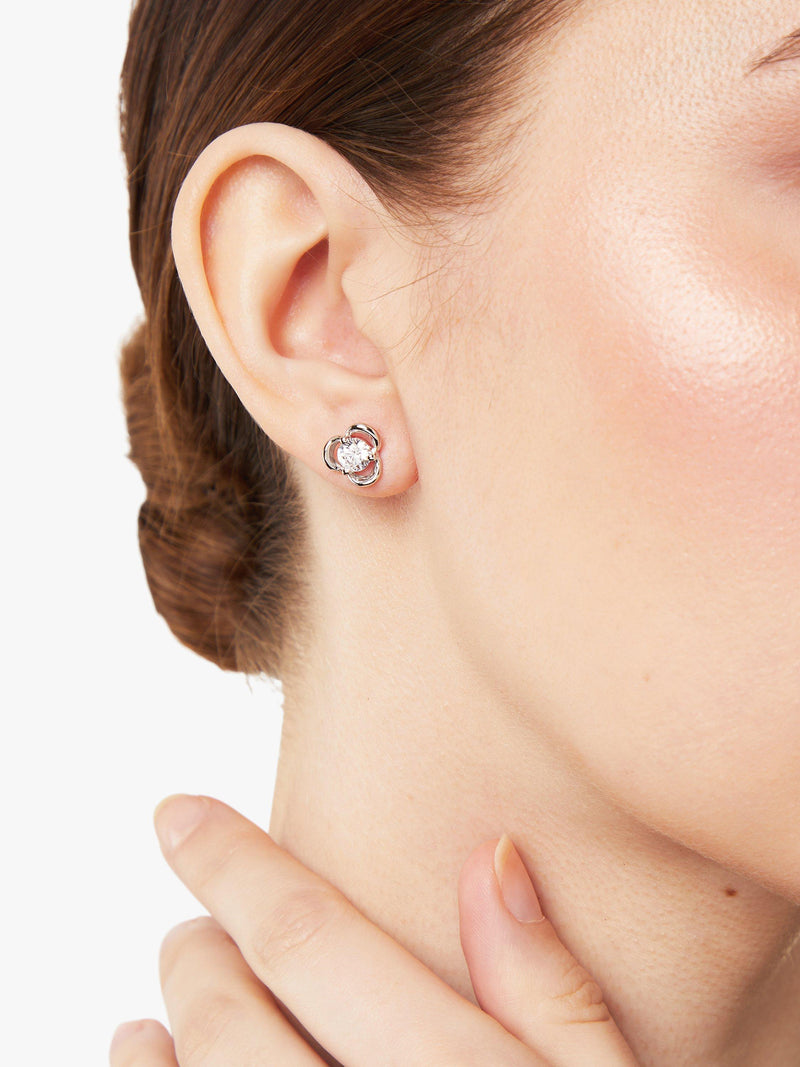 Jools by Jenny Brown open petal stud earrings in sterling silver, UK version