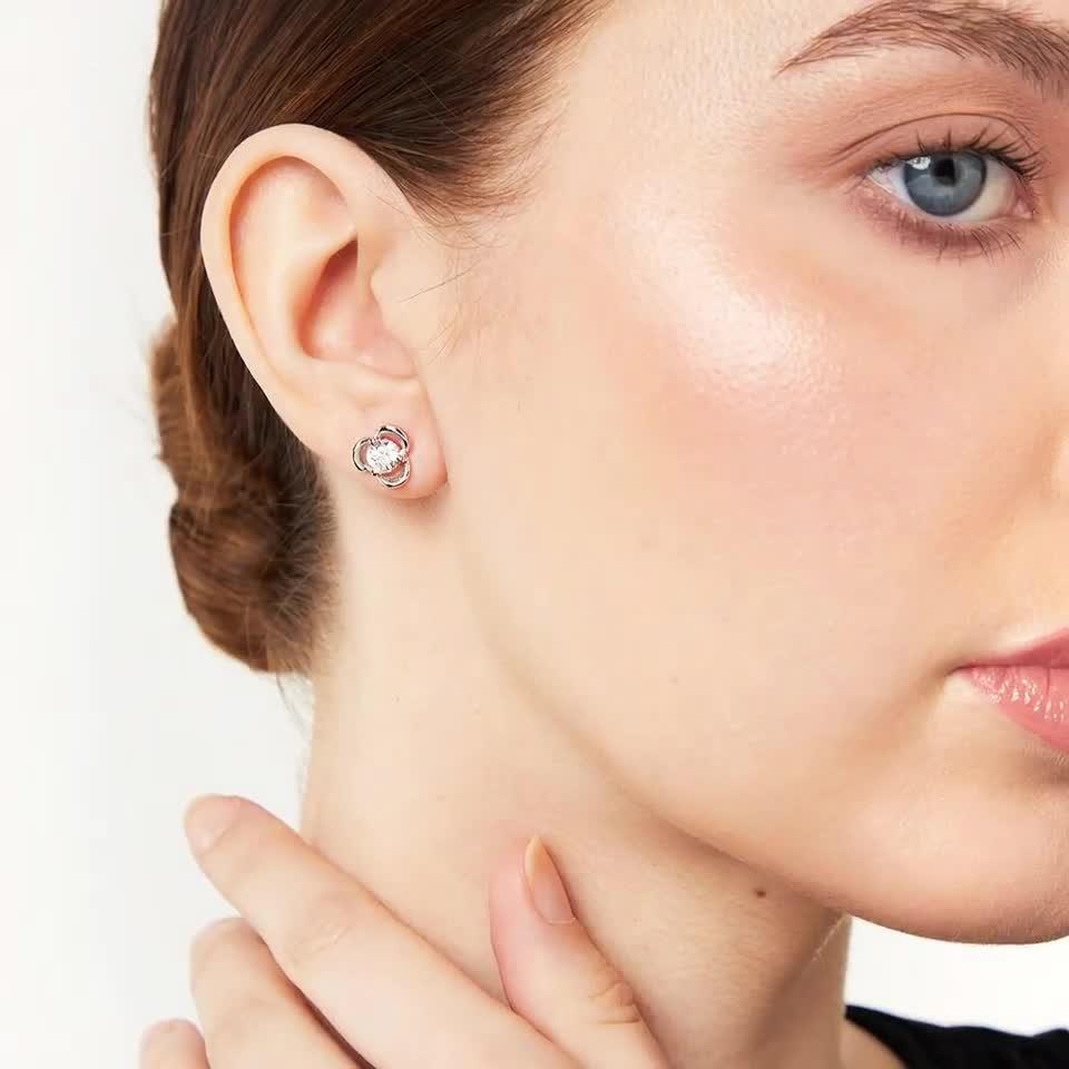 Jools by Jenny Brown open petal stud earrings in sterling silver, UK version