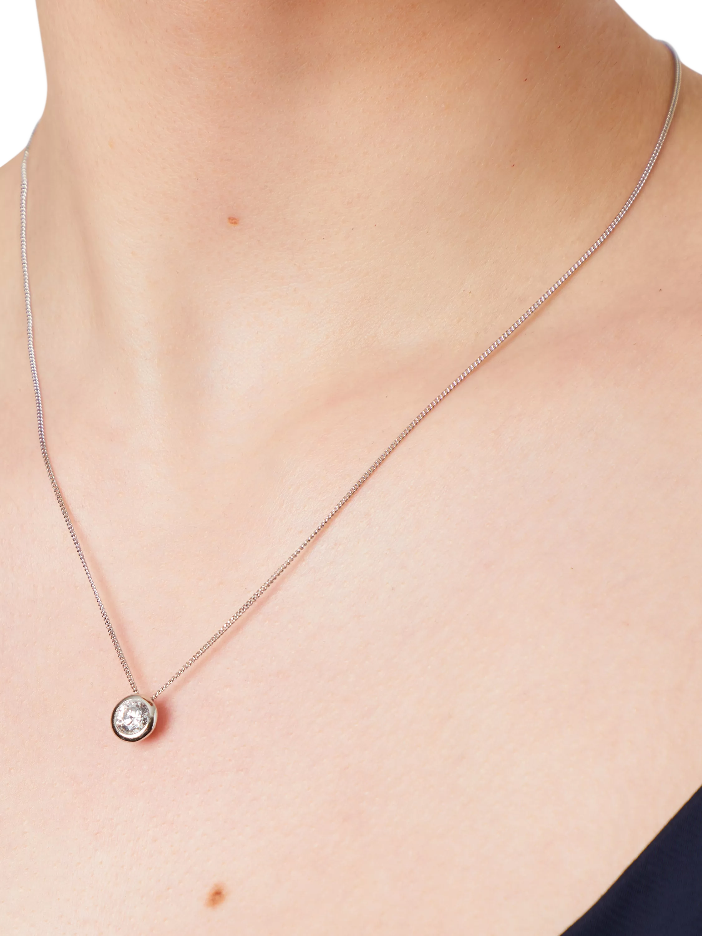 Jools by Jenny Brown cubic zirconia pendant necklace silver, imported from the UK