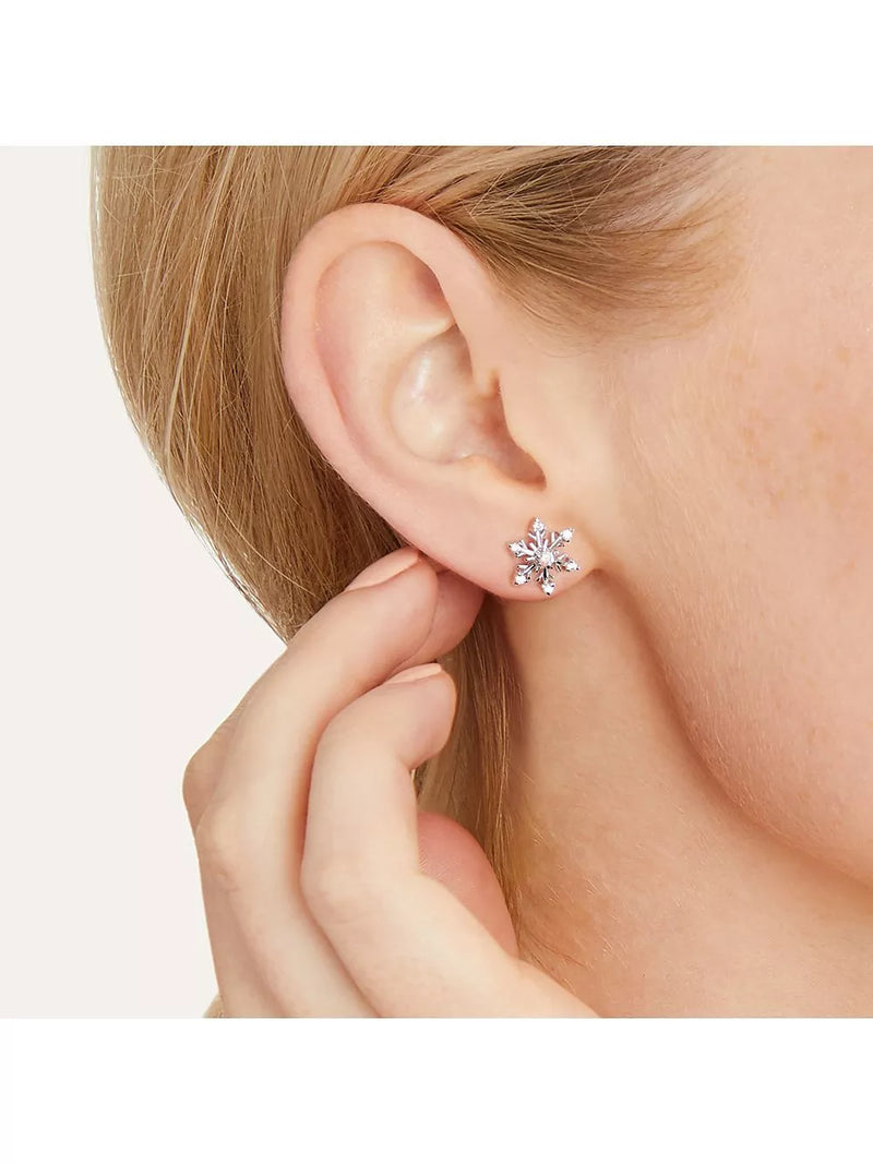 Jools by Jenny Brown cubic zirconia snowflake stud earrings, imported from UK