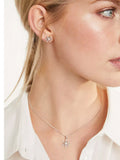 Jools by Jenny Brown cubic zirconia snowflake stud earrings, imported from UK