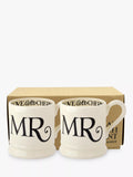 Emma Bridgewater Black Toast Mr & Mr Mugs, Set of 2, 300ml, Black/White