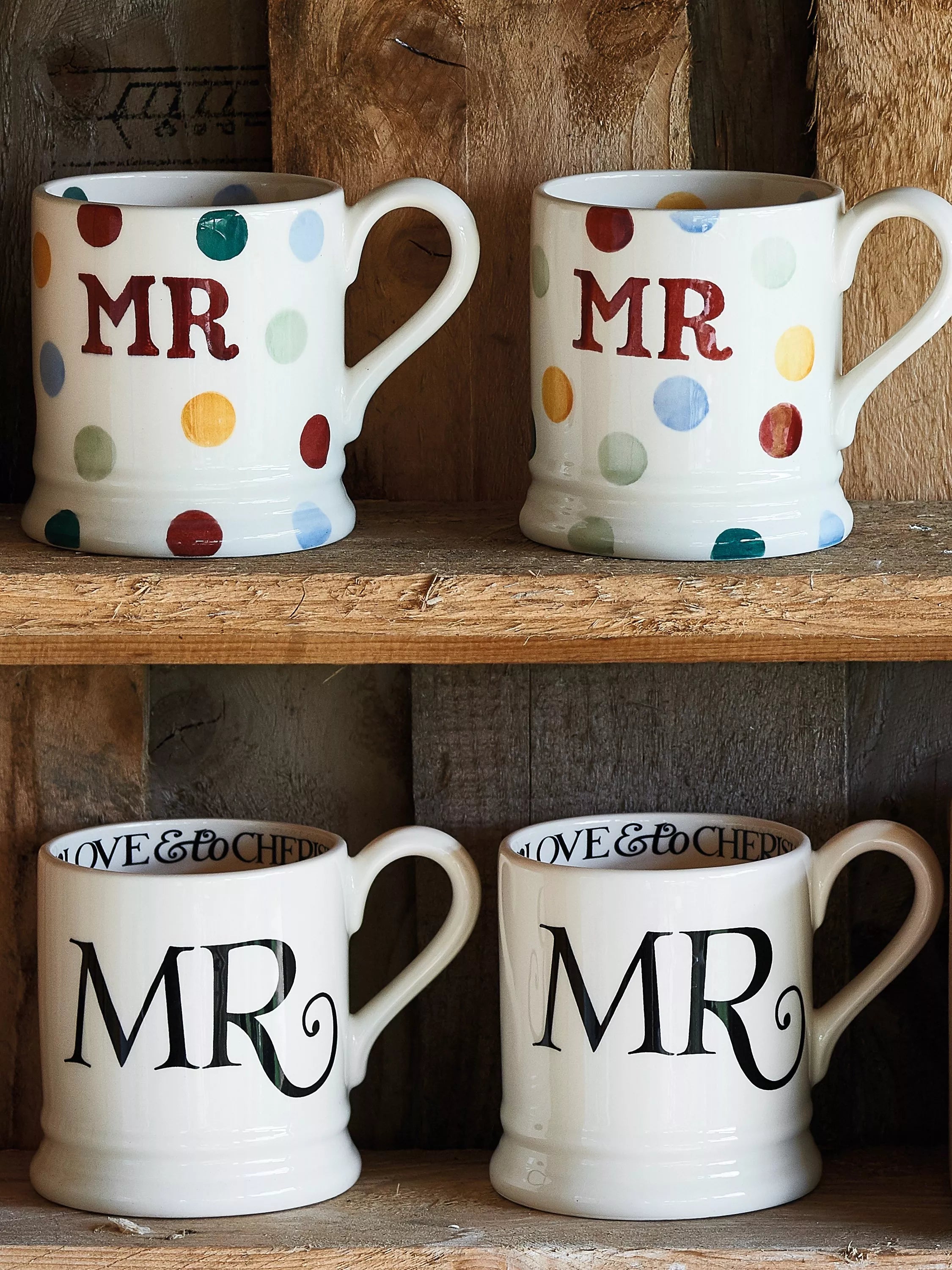 Emma Bridgewater Black Toast mugs set of 2 300ml - British product