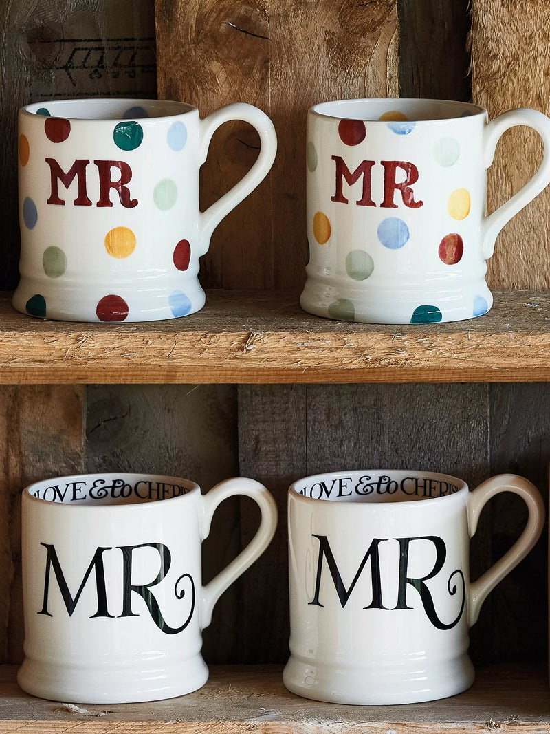 Emma Bridgewater Black Toast mugs set of 2 300ml - British product