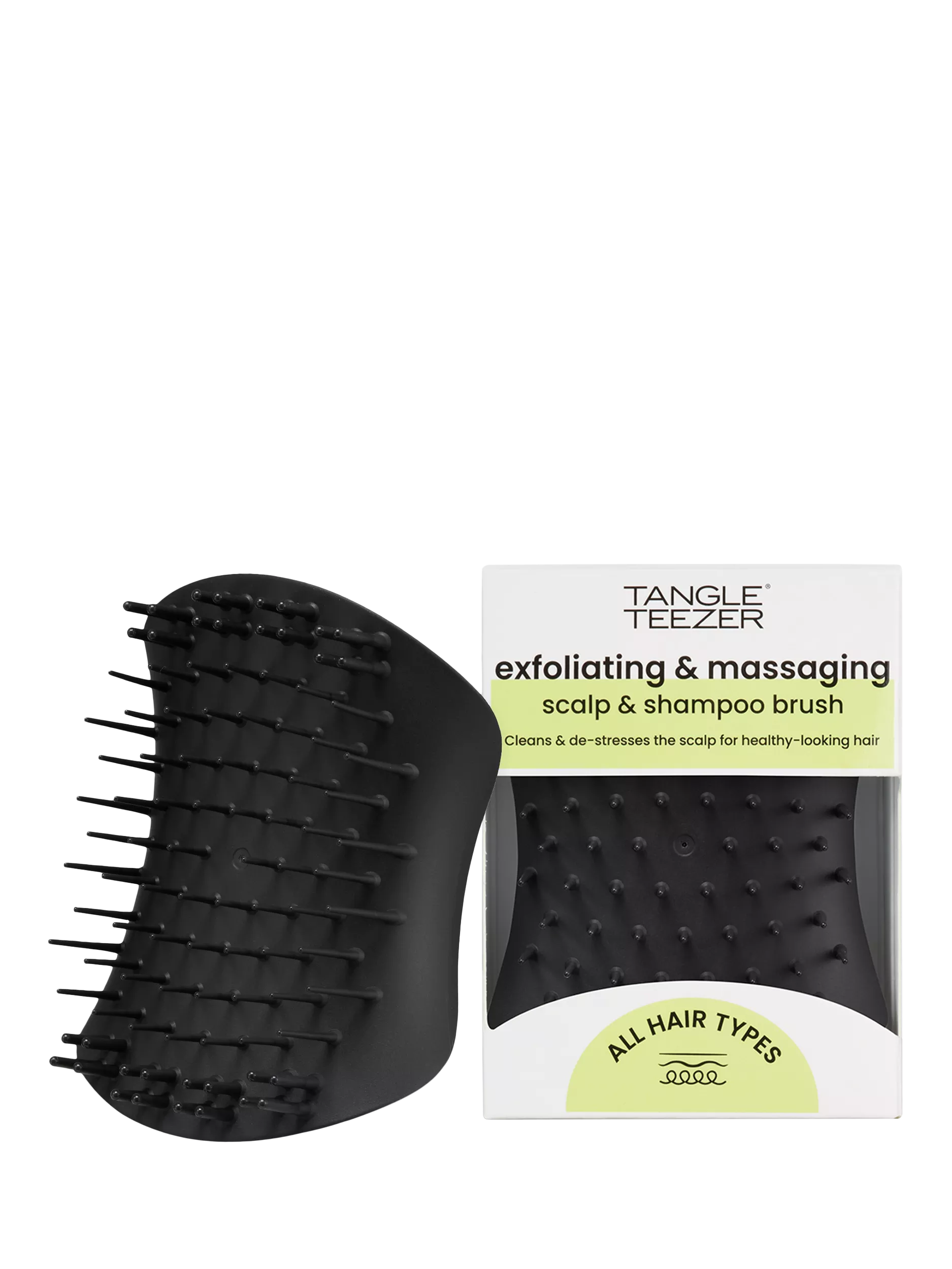 Tangle Teezer scalp exfoliator and massager Onyx Black (British brand)