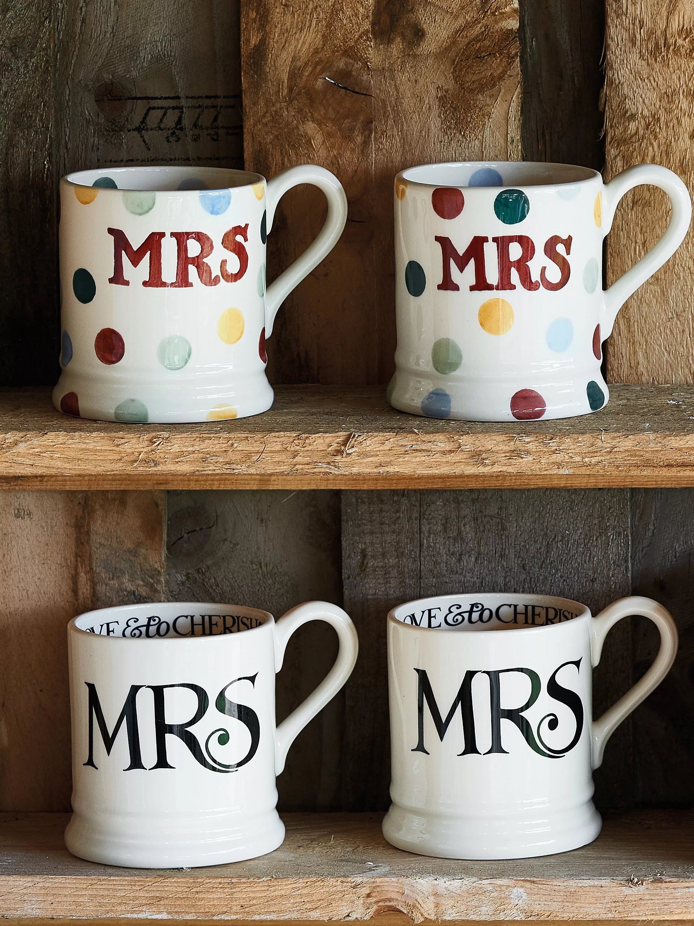 Emma Bridgewater Black Toast mugs set of 2 310ml - British product