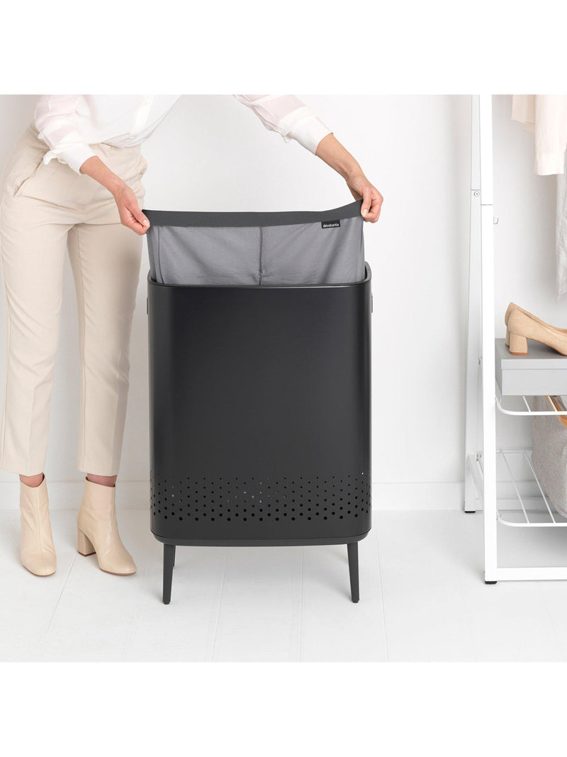 Brabantia Bo Hi laundry bin 2x45L in matte finish, UK version
