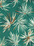 Botanical Feature Wallpaper with Layered Leaves and Metallic Highlights in Contemporary Colourways