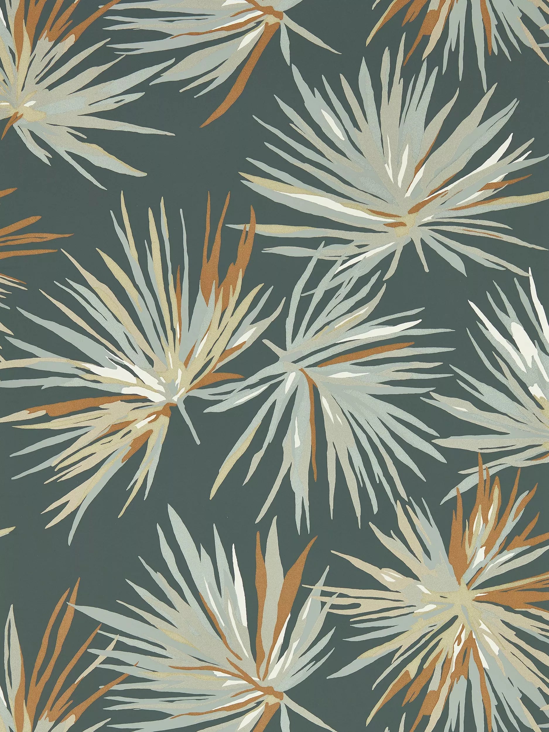 Harlequin Aucuba botanical feature wallpaper with layered leaves, UK version