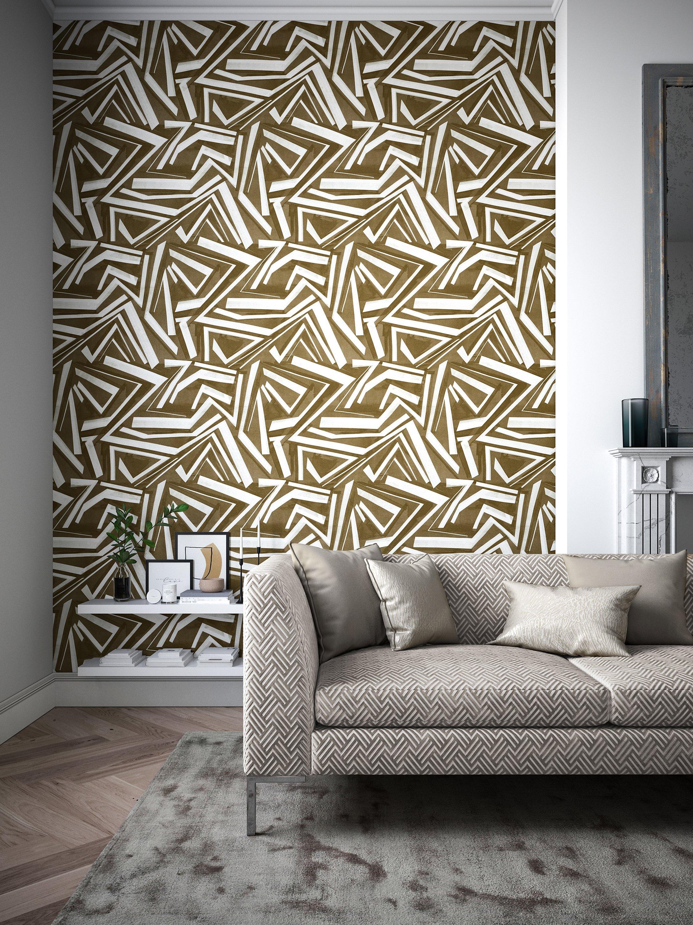 Harlequin Transverse Wallpaper with angular pattern, UK version