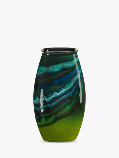 John Lewis Hand-cast English Earthenware Vase with Reactive Glazes, 26cm Height, Green- Buy online at McGrocer