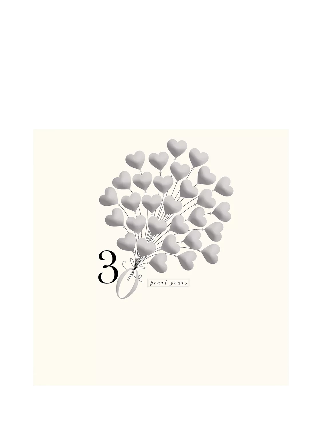 Woodmansterne 30th anniversary card heart balloons pearl - British product
