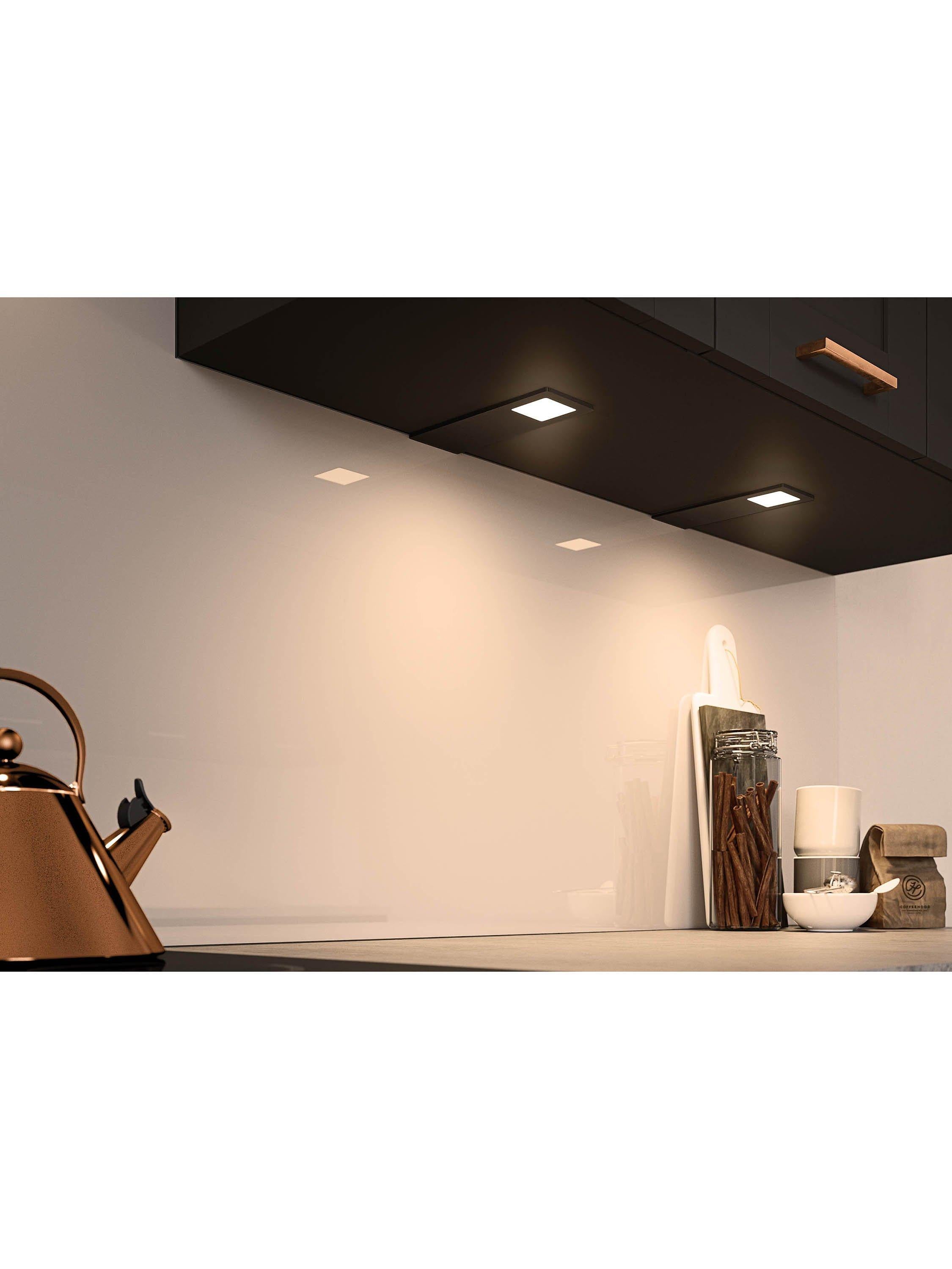 Sensio Astro Trio Tone LED under cabinet light in brushed aluminium, imported from the UK