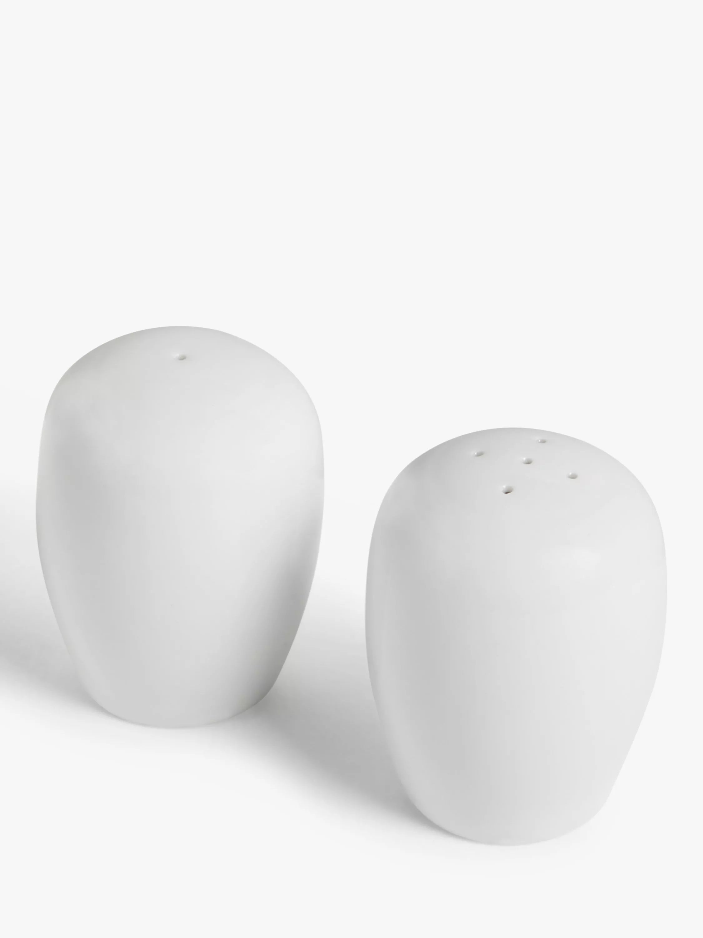 John Lewis porcelain salt and pepper shakers set of 2 white, UK version