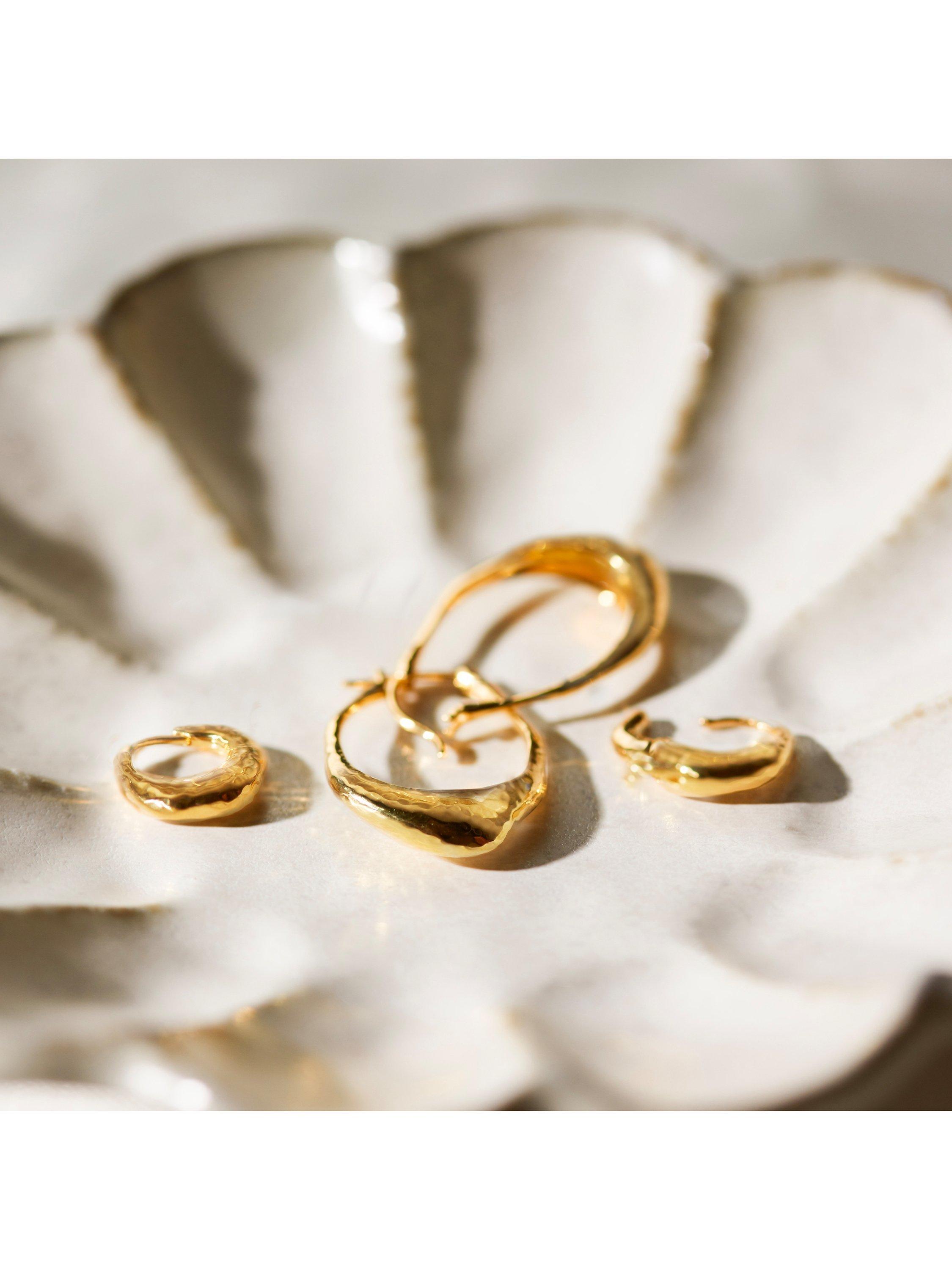Monica Vinader Deia huggie hoop earrings in gold vermeil (British brand)