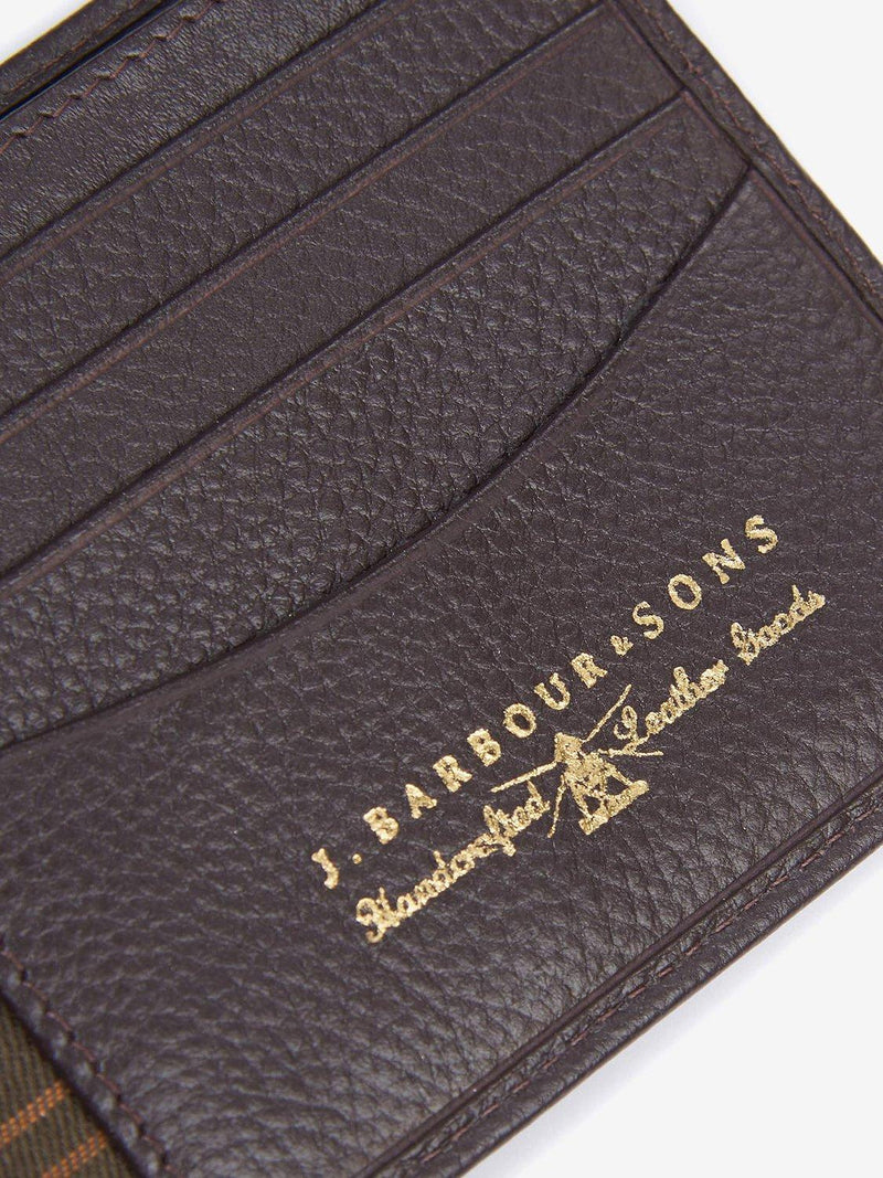 Barbour Amble Leather Billfold Wallet Dark Brown, UK version