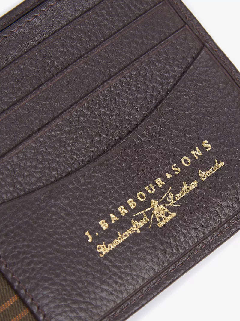 Barbour Amble Leather Billfold Wallet Dark Brown, UK version