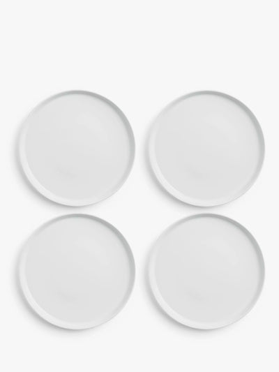 John Lewis John Lewis Dine Porcelain Flat Side Plate, Set of 4, 21.5cm, White- Buy online at McGrocer