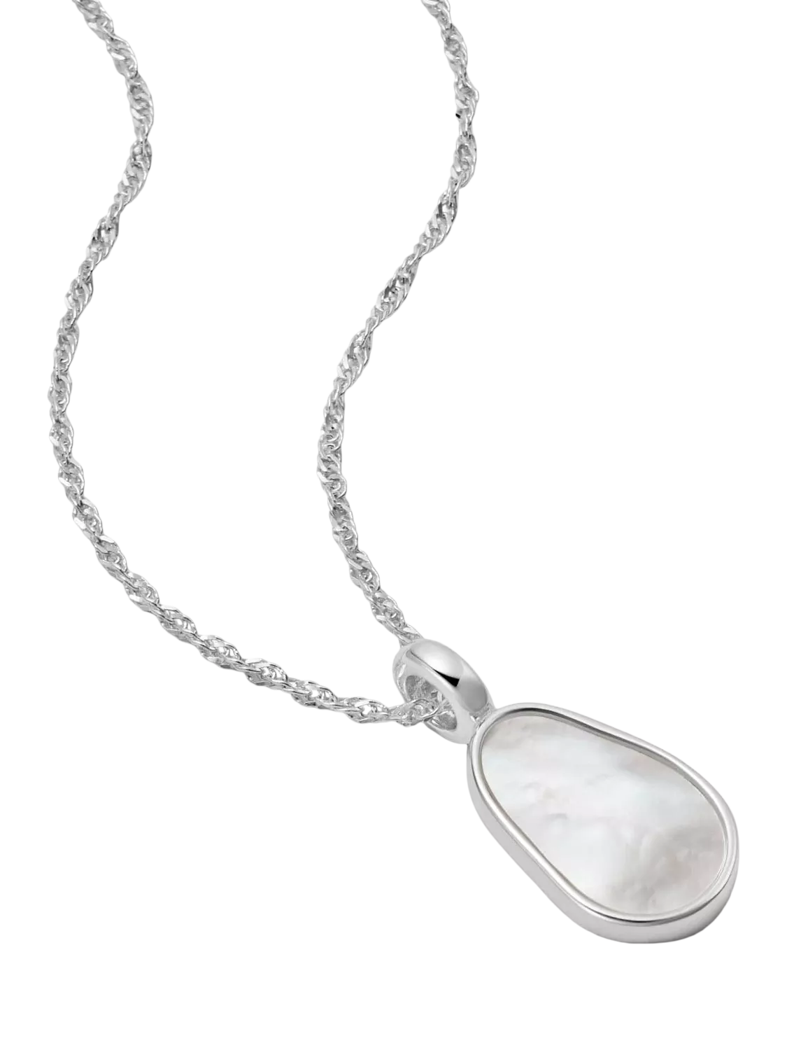 Daisy London mother of pearl pendant necklace, sterling silver, imported from the UK