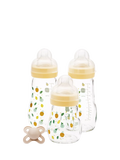 MAM glass baby bottle set with soother 260ml, UK version